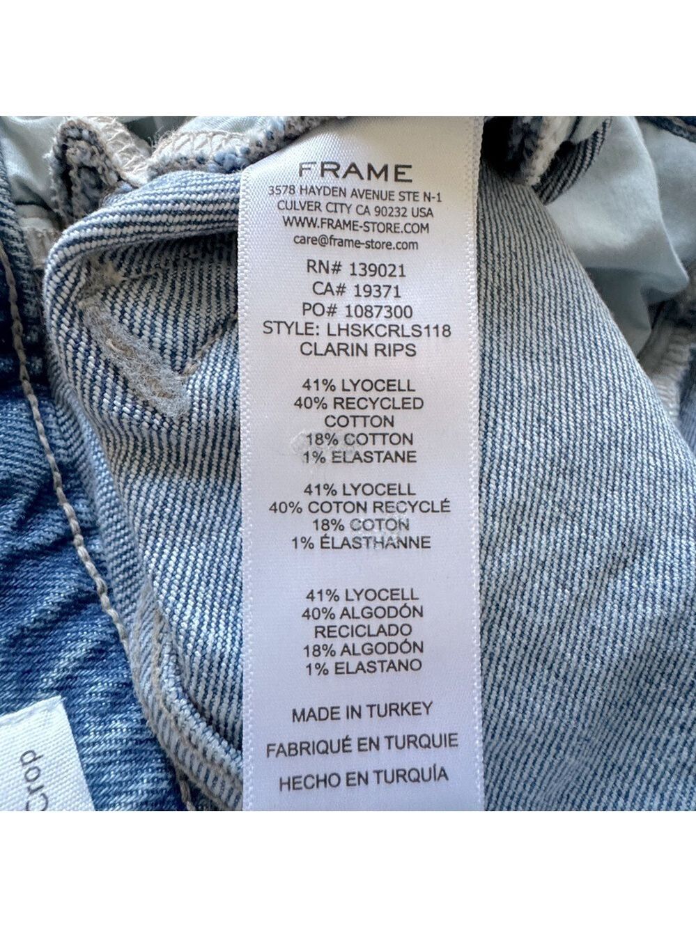 FRAME Le High Skinny Crop Jeans, Clarin, Rips Size 27 - Picture 11 of 16